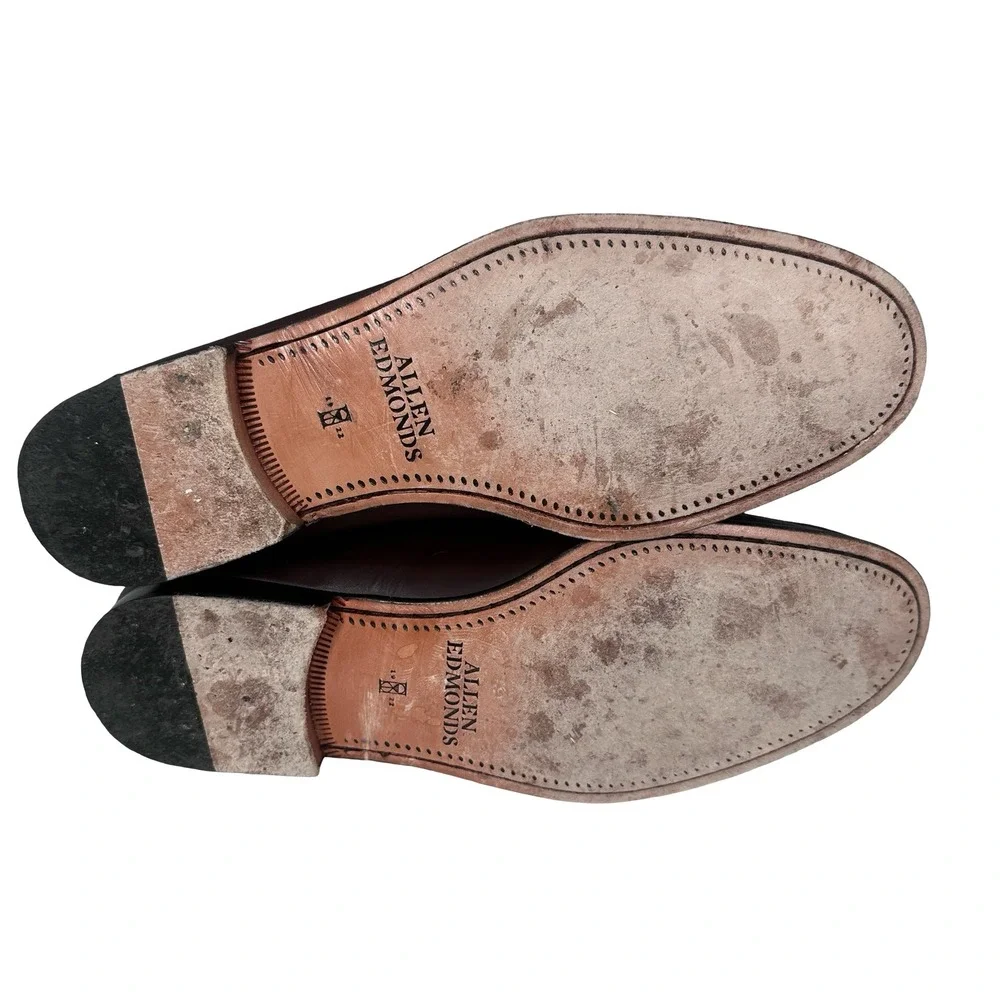 Allen Edmonds Verona II Mens 10 D Dark Brown Leather Bit Loafers Made in Italy